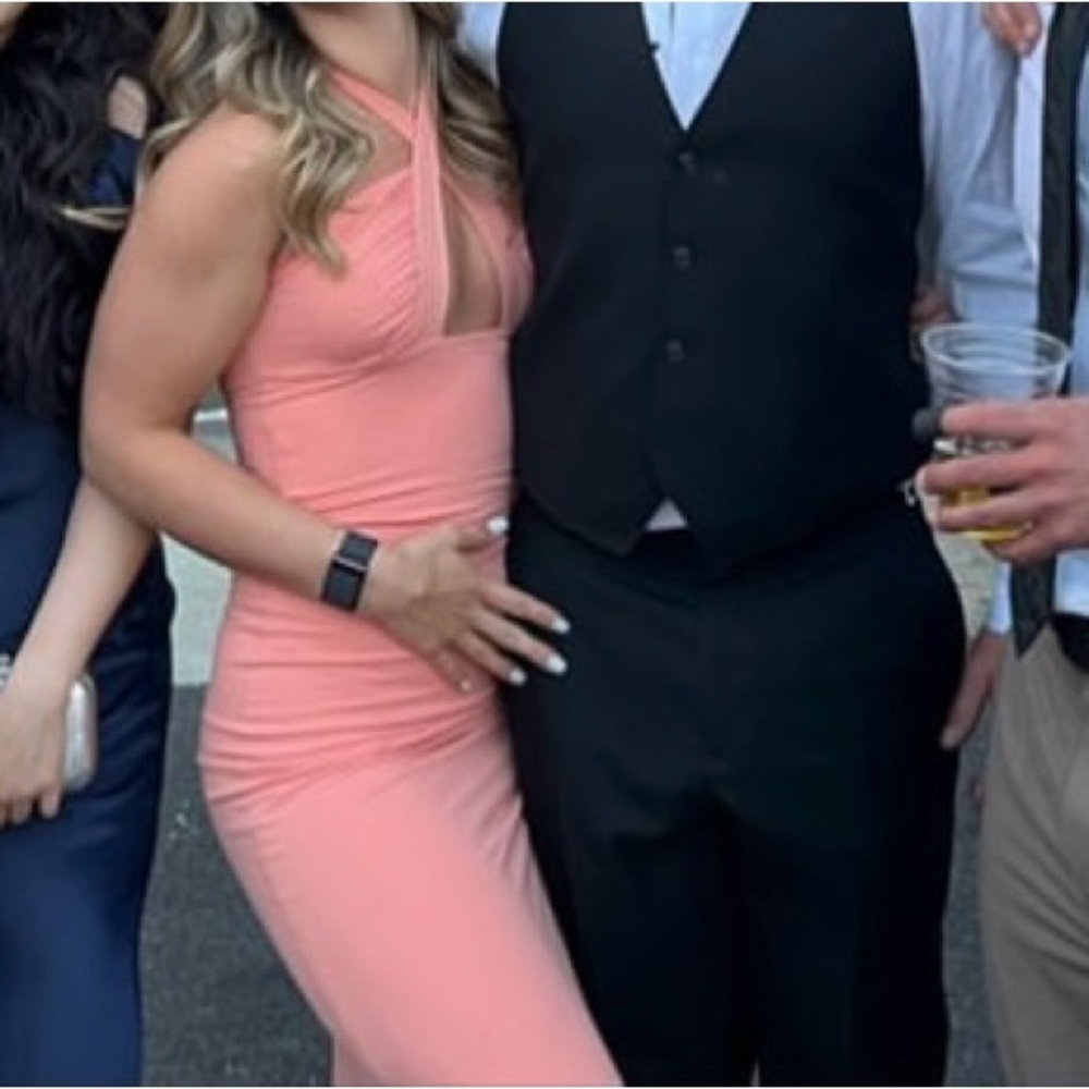 Elegant Peach Evening Gown